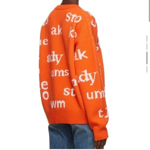 Like new Rare Acne Studios Orange Crewneck Designer Wool Sweater - Picture 4 of 7